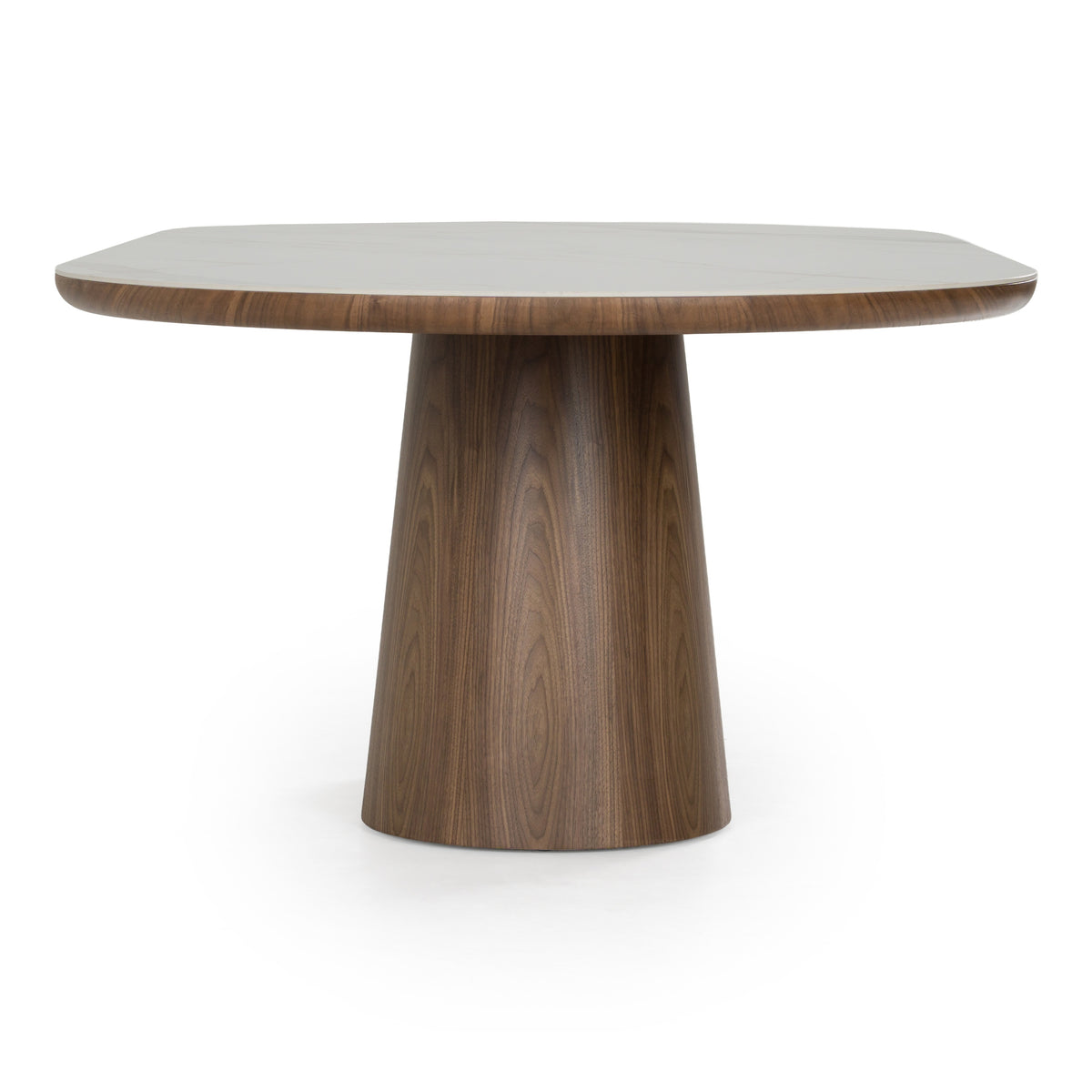 Foster - Contemporary White Ceramic + Walnut Oval Dining Table by VIG Furniture - View 3
