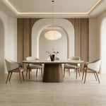 Foster - Contemporary White Ceramic + Walnut Oval Dining Table by VIG Furniture - View 6
