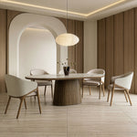 Foster - Contemporary White Ceramic + Walnut Oval Dining Table by VIG Furniture - View 7