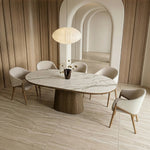 Foster - Contemporary White Ceramic + Walnut Oval Dining Table by VIG Furniture - View 8