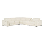 Frazier - Modern White Leather Sectional Sofa with 3 Recliners + Console by VIG Furniture - View 1