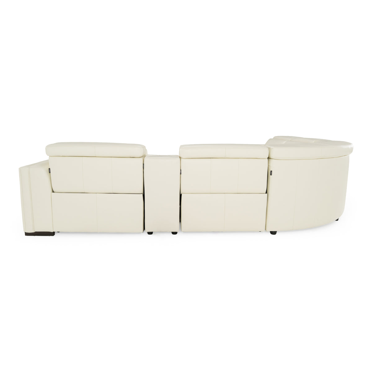 Frazier - Modern White Leather Sectional Sofa with 3 Recliners + Console by VIG Furniture - View 13