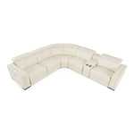 Frazier - Modern White Leather Sectional Sofa with 3 Recliners + Console by VIG Furniture - View 12