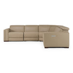 Frazier - Modern Tan Leather Sectional Sofa with 3 Recliners by VIG Furniture - View 2