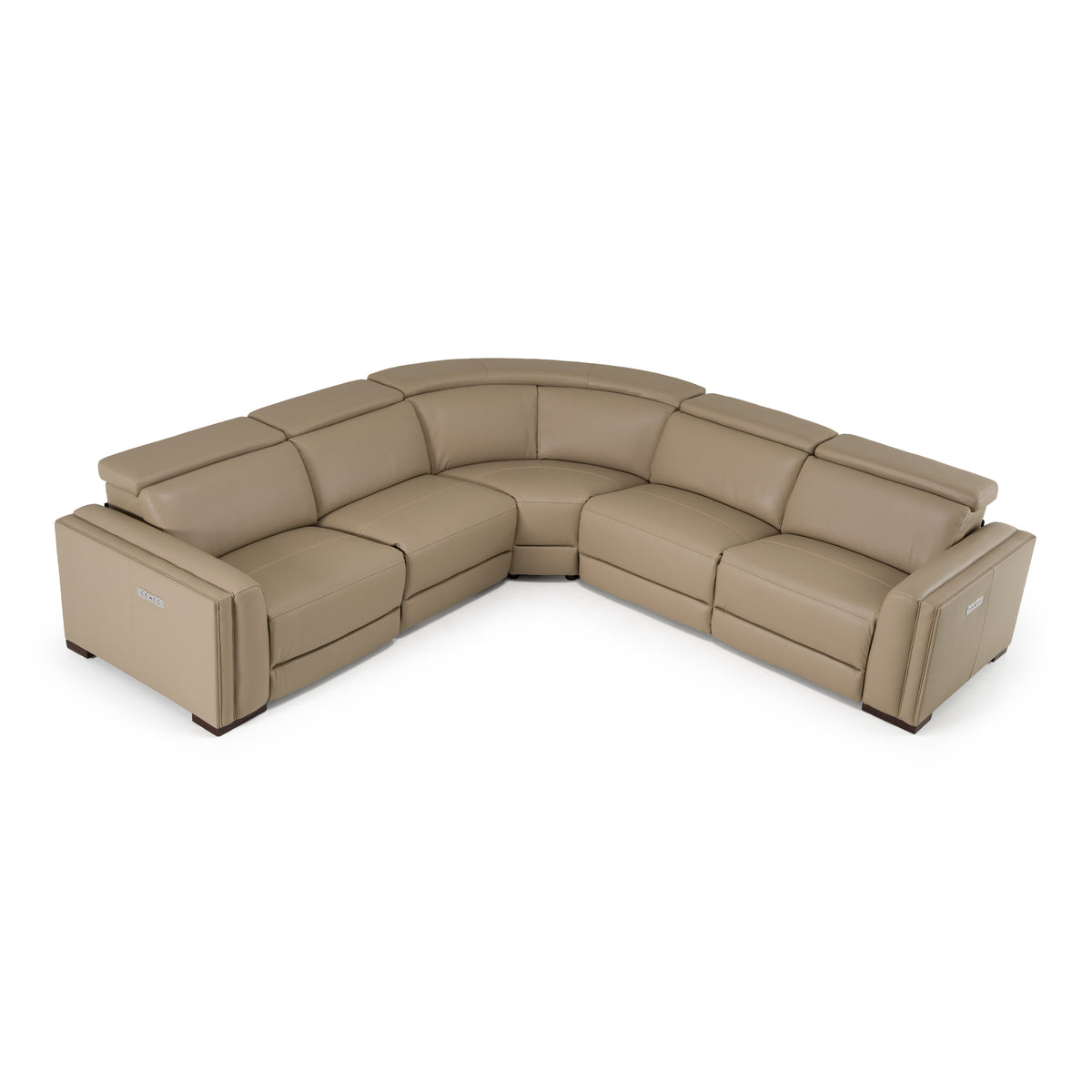 Frazier - Modern Tan Leather Sectional Sofa with 3 Recliners by VIG Furniture - View 1