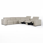 Frazier - Modern Light Grey Leather Sectional Sofa with 3 Recliners + Console by VIG Furniture - View 2