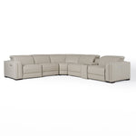 Frazier - Modern Light Grey Leather Sectional Sofa with 3 Recliners + Console by VIG Furniture - View 1