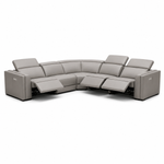 Frazier - Modern Light Grey Leather Sectional Sofa with 3 Recliners by VIG Furniture - View 4