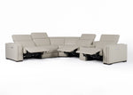 Frazier - Modern Light Grey Leather Sectional Sofa with 3 Recliners + Console by VIG Furniture - View 3