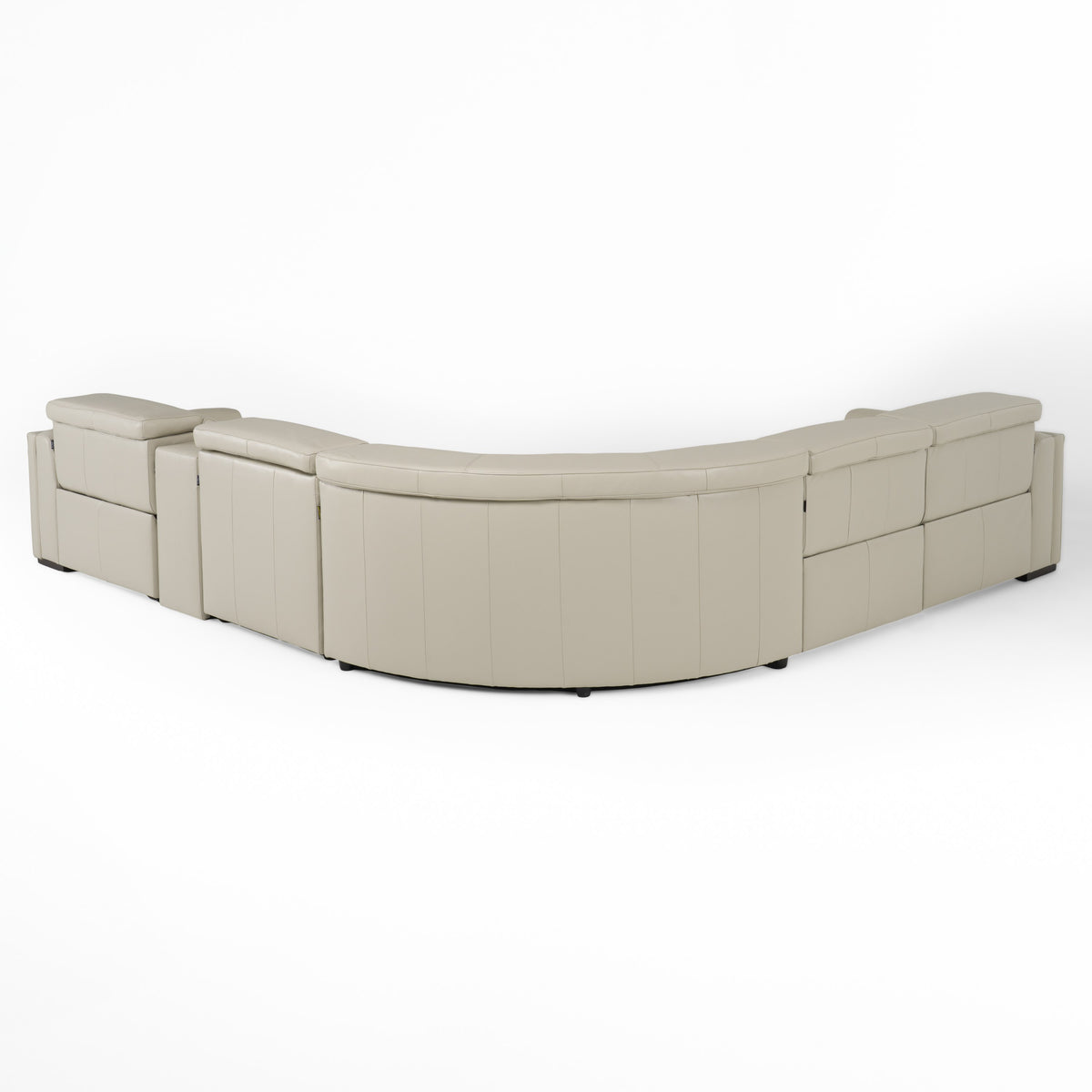 Frazier - Modern Light Grey Leather Sectional Sofa with 3 Recliners + Console by VIG Furniture - View 4