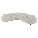 Frazier - Modern White Leather Sectional Sofa with 3 Recliners + Console by VIG Furniture - View 3