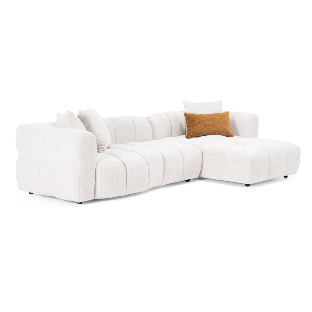Freya - Modern Beige Fabric Sectional Sofa w/ Console by VIG Furniture - View 5