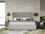 Queen Byrne + Asus - Modern Grey Fabric + Elm Grey Bed & 2 Nightstands by VIG Furniture - View 1