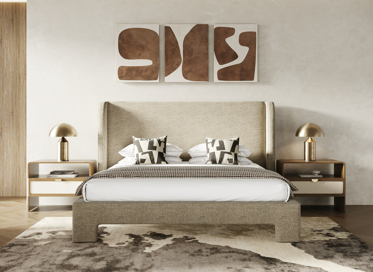 Emilio - Modern Beige Fabric Bed by VIG Furniture - View 2