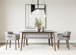 Castillo + Jordan - Modern Grey Fabric + Walnut 4-Piece Dining Set by VIG Furniture - View 1