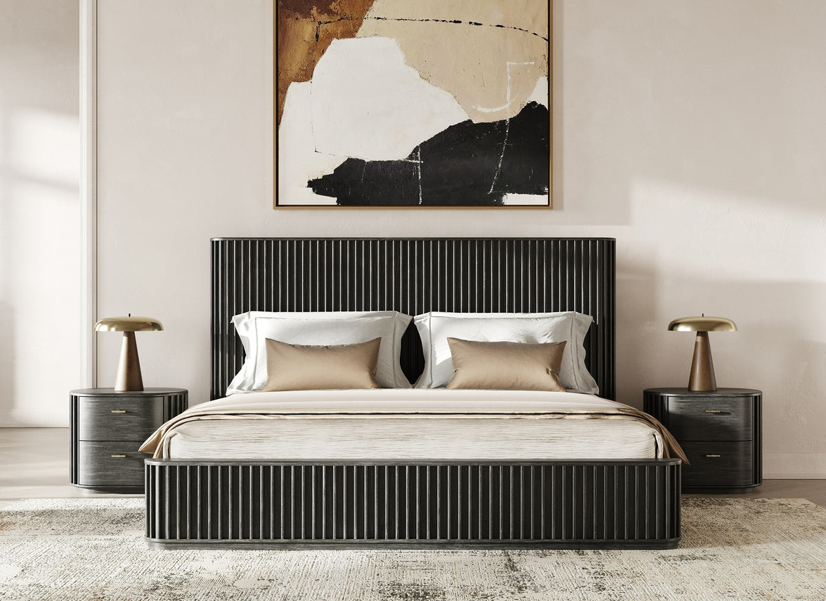 Fields - Modern Black Acacia Bed by VIG Furniture - View 7