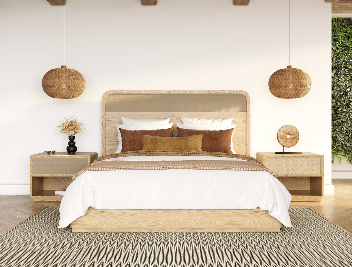 Gavin - Modern Natural Ash + Rattan Bed by VIG Furniture - View 4