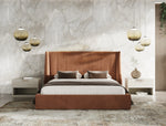 Roma - Modern Burnt Orange Microfiber Upholstered Bed by VIG Furniture - View 5