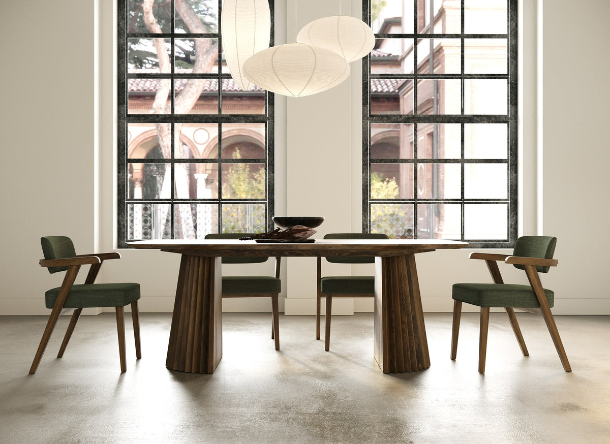 Sacks - Mid-Century Modern Herringbone Walnut Dining Table by VIG Furniture - View 5