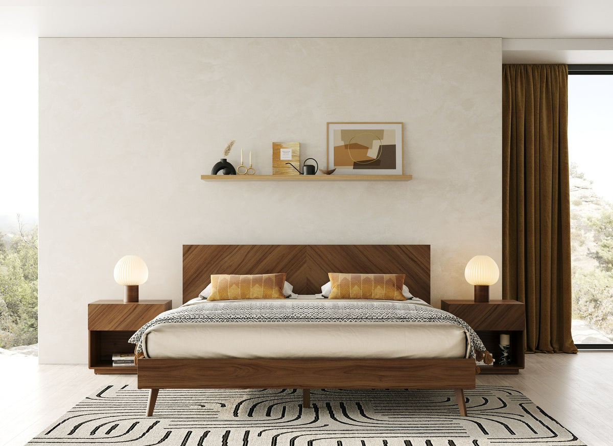 Kamela -Modern Walnut Bed by VIG Furniture - View 4