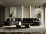 Frontier - Glam Black Fabric Curved Sectional Sofa with Grey Pillows by VIG Furniture - View 9