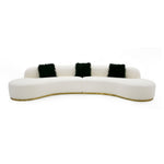 Frontier - Glam Off-White Fabric Curved Sectional Sofa with Black Pillows by VIG Furniture - View 1
