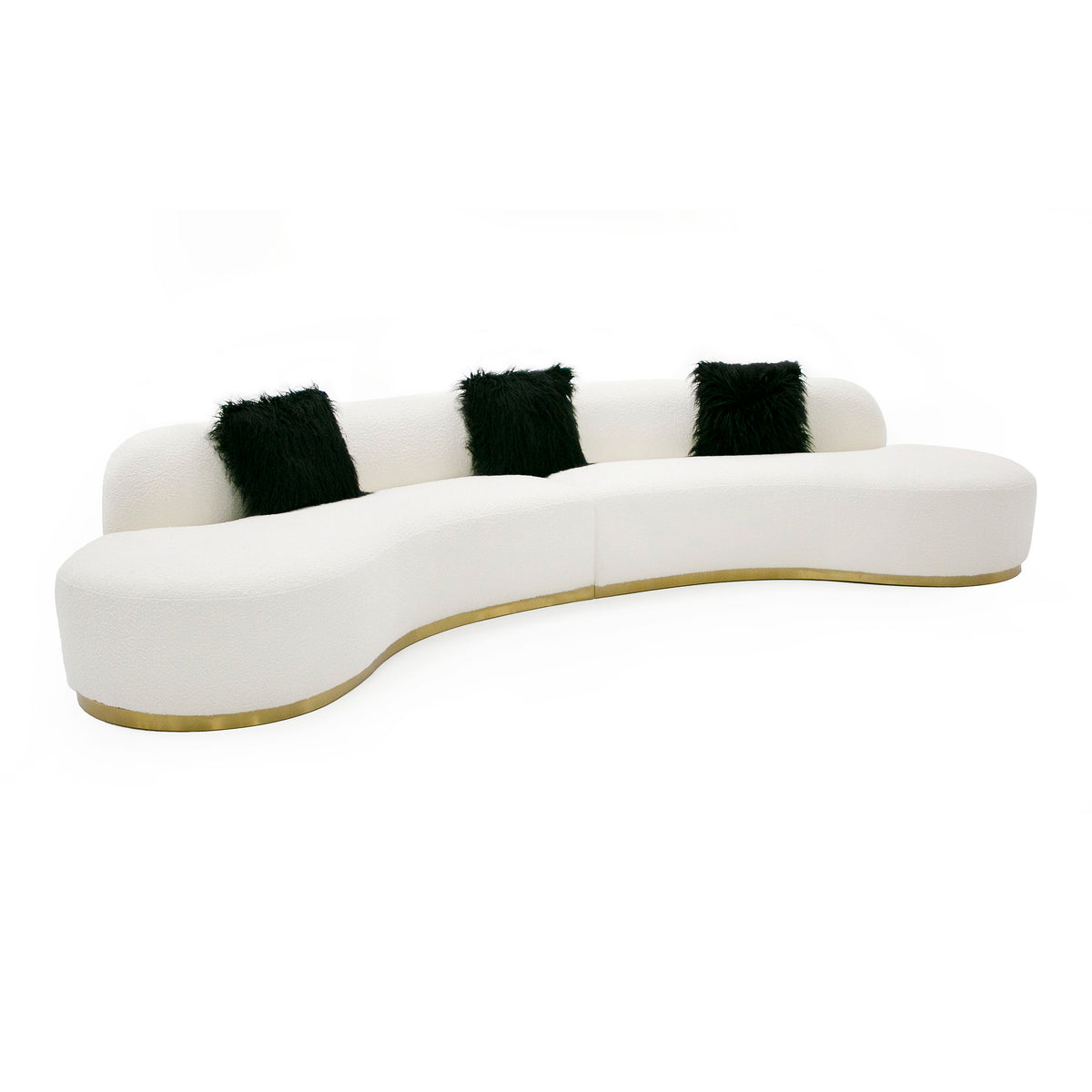Frontier - Glam Off-White Fabric Curved Sectional Sofa with Black Pillows by VIG Furniture - View 8