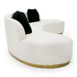 Frontier - Glam Off-White Fabric Curved Sectional Sofa with Black Pillows by VIG Furniture - View 9