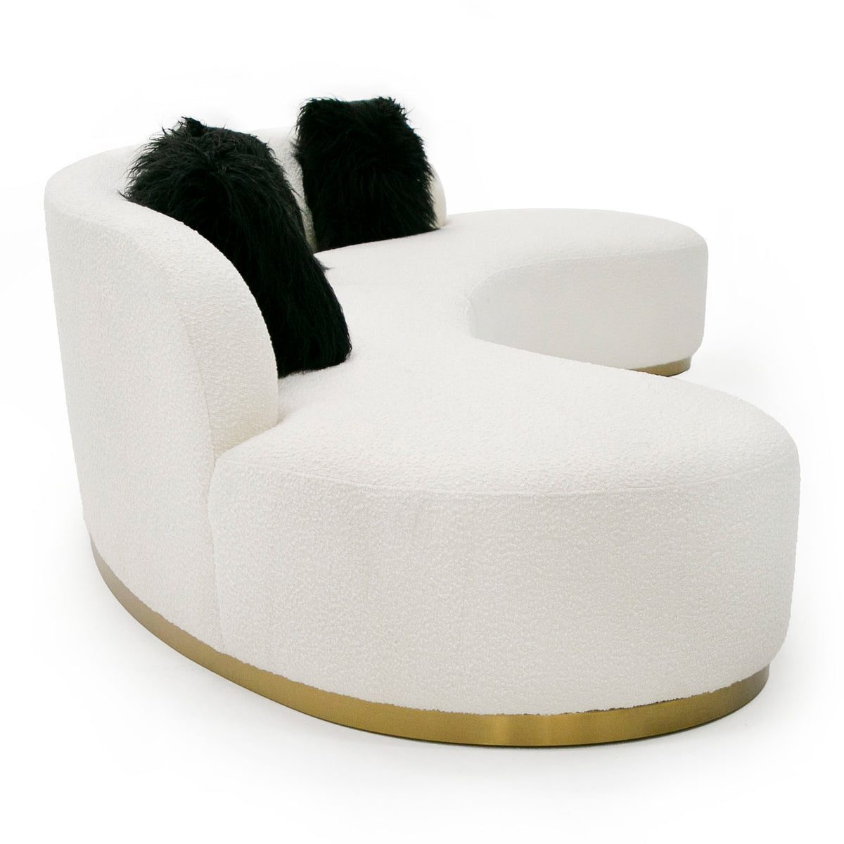 Frontier - Glam Off-White Fabric Curved Sectional Sofa with Black Pillows by VIG Furniture - View 9