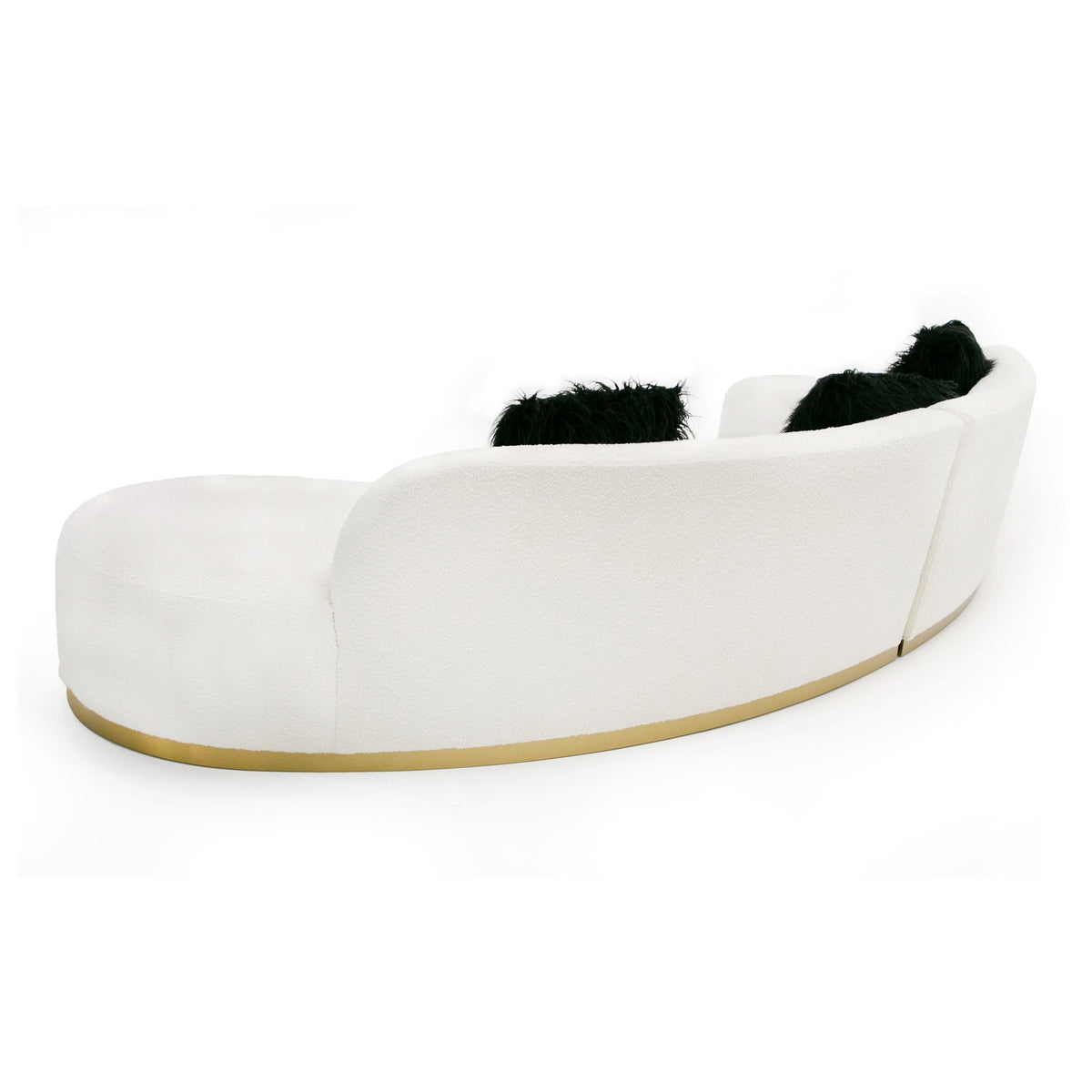 Frontier - Glam Off-White Fabric Curved Sectional Sofa with Black Pillows by VIG Furniture - View 10