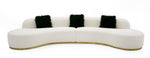 Frontier - Glam Off-White Fabric Curved Sectional Sofa with Black Pillows by VIG Furniture - View 2