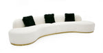 Frontier - Glam Off-White Fabric Curved Sectional Sofa with Black Pillows by VIG Furniture - View 3