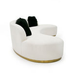 Frontier - Glam Off-White Fabric Curved Sectional Sofa with Black Pillows by VIG Furniture - View 4