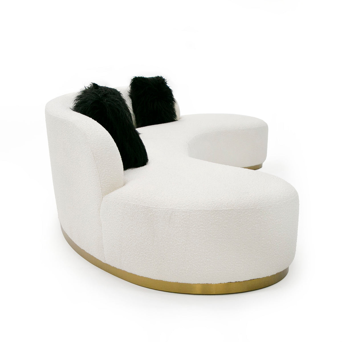 Frontier - Glam Off-White Fabric Curved Sectional Sofa with Black Pillows by VIG Furniture - View 4