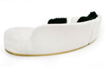Frontier - Glam Off-White Fabric Curved Sectional Sofa with Black Pillows by VIG Furniture - View 7