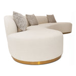 Frontier - Glam White Fabric Curved Sectional Sofa with Beige Pillows by VIG Furniture - View 5