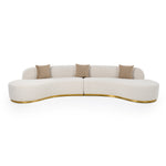 Frontier - Glam Beige Fabric Curved Sectional Sofa with Beige Pillows by VIG Furniture - View 1