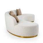 Frontier - Glam Beige Fabric Curved Sectional Sofa with Beige Pillows by VIG Furniture - View 3