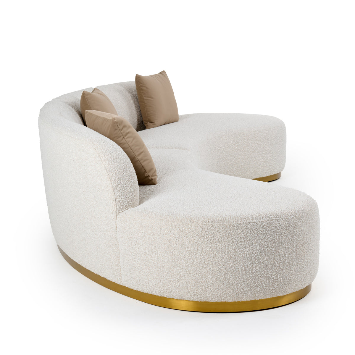 Frontier - Glam Beige Fabric Curved Sectional Sofa with Beige Pillows by VIG Furniture - View 3