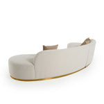 Frontier - Glam Beige Fabric Curved Sectional Sofa with Beige Pillows by VIG Furniture - View 5