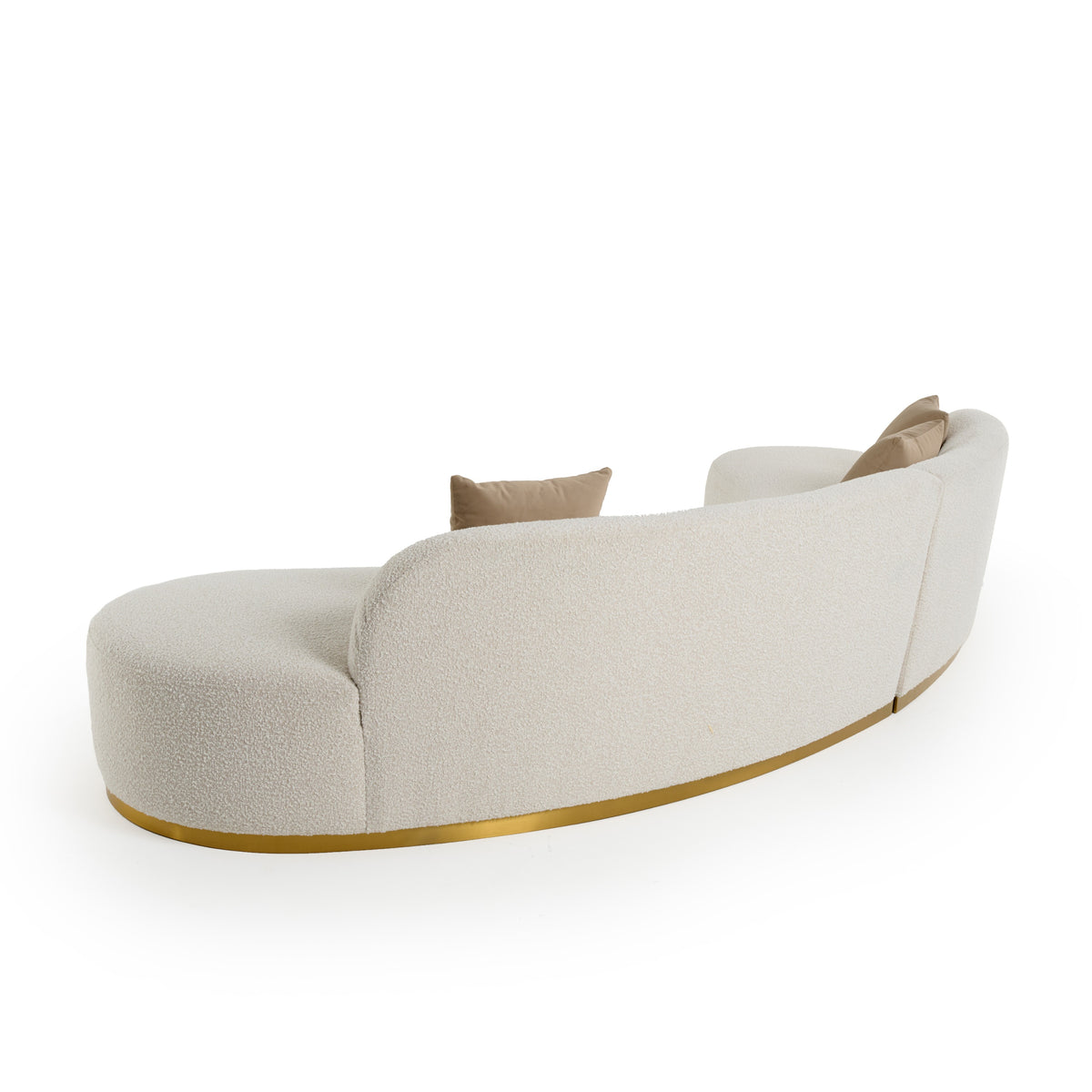 Frontier - Glam Beige Fabric Curved Sectional Sofa with Beige Pillows by VIG Furniture - View 5