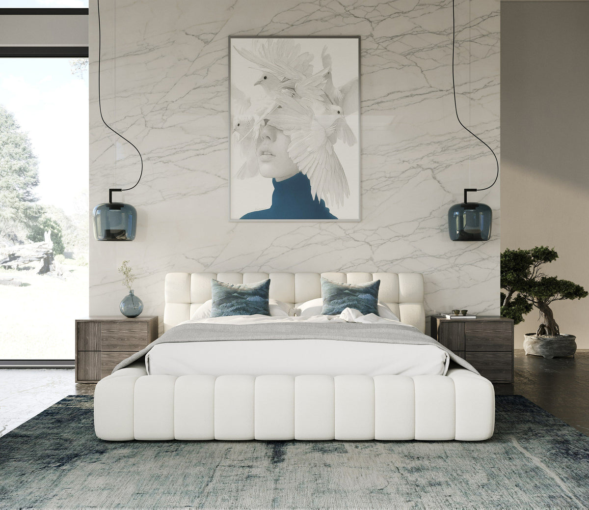 Tyree - Modern Tufted Off-White Fabric Bed by VIG Furniture - View 5