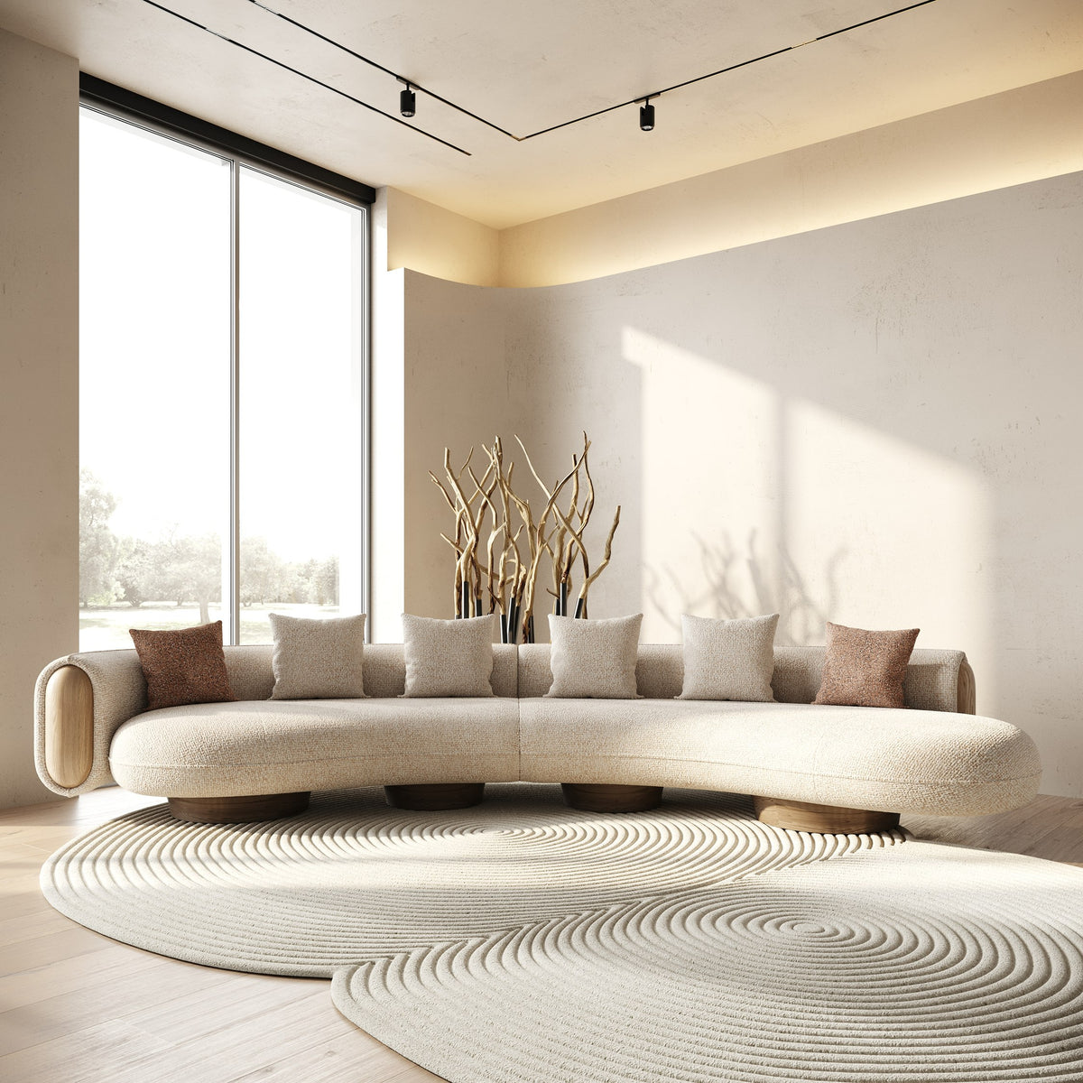 Raywood - Modern Multicolored Boucle Fabric + Ash Sectional Sofa by VIG Furniture - View 10