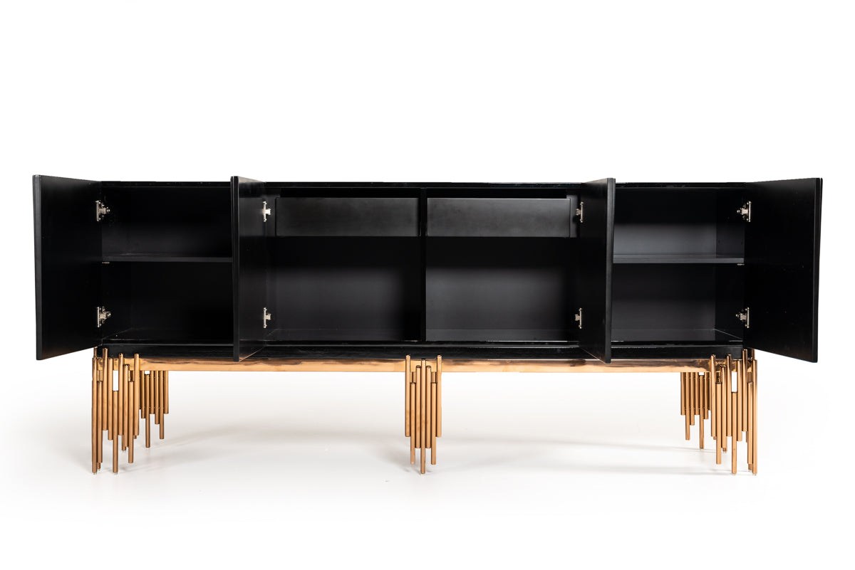 Token Modern Black & Rosegold Buffet by VIG Furniture - View 3