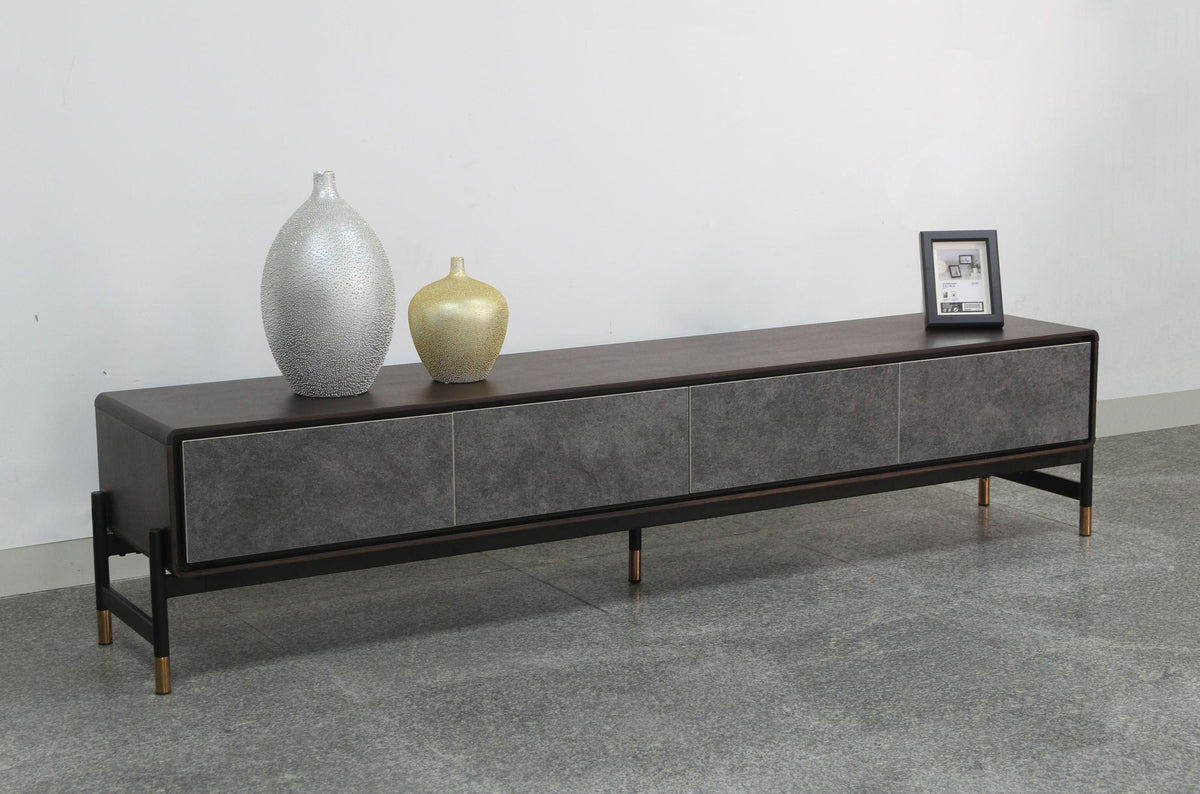 Gabrielle - Contemporary Acacia & Gold TV Stand by VIG Furniture - View 2