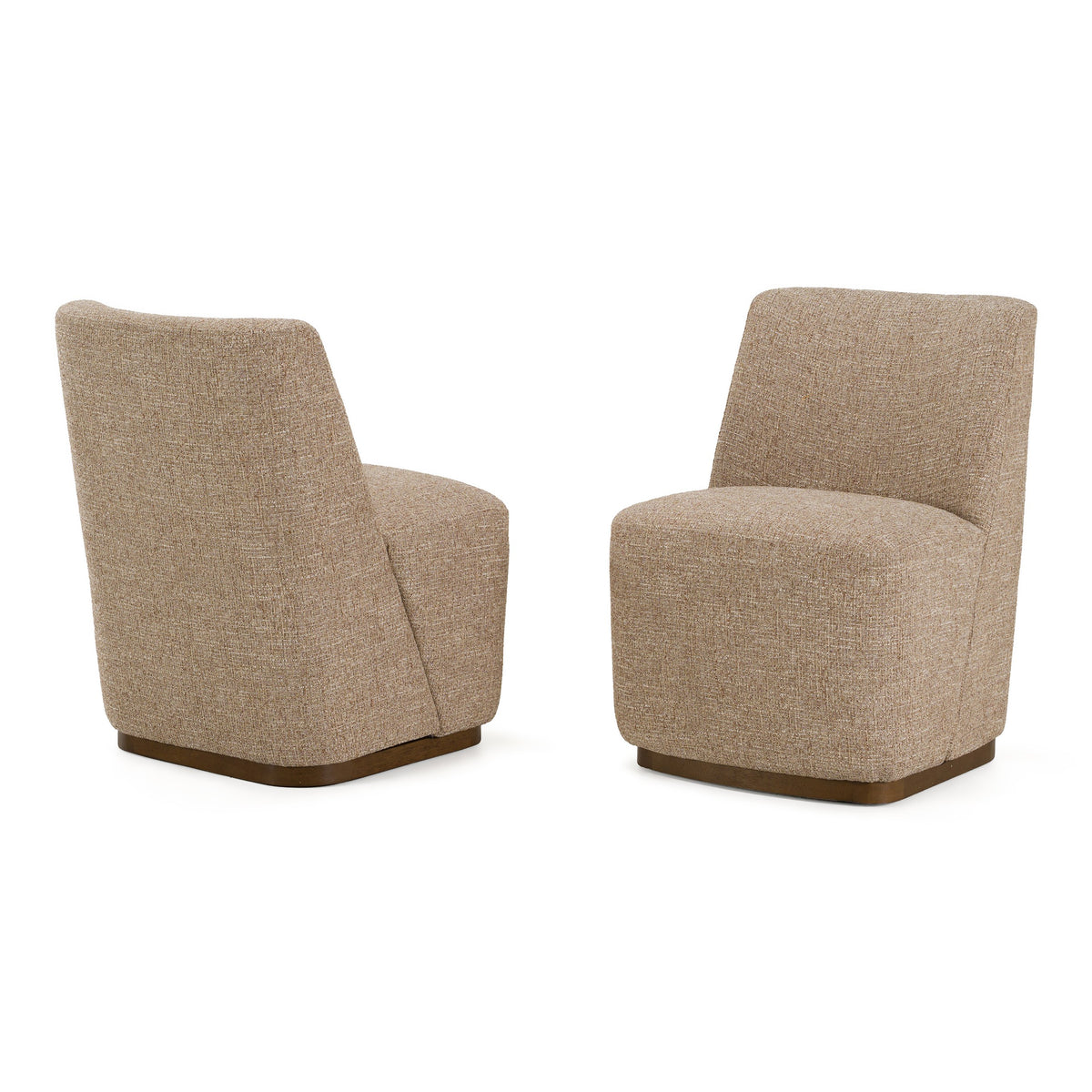 Galloway - Modern Beige Fabric + Walnut Dining Chair w/Casters (Set of 2) by VIG Furniture - View 8