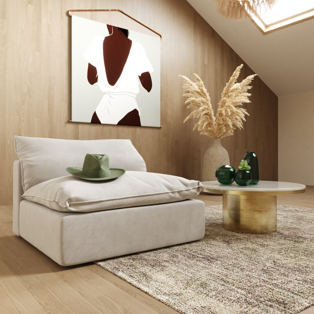 Garman - Modern Light Grey Armless Seater by VIG Furniture - View 1