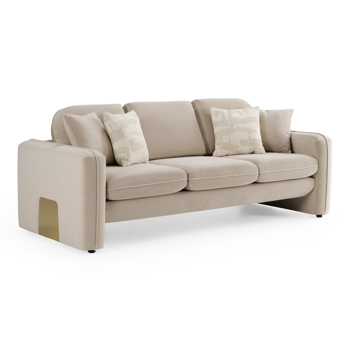 Gaston - Modern Beige Velvet Sofa by VIG Furniture - View 2