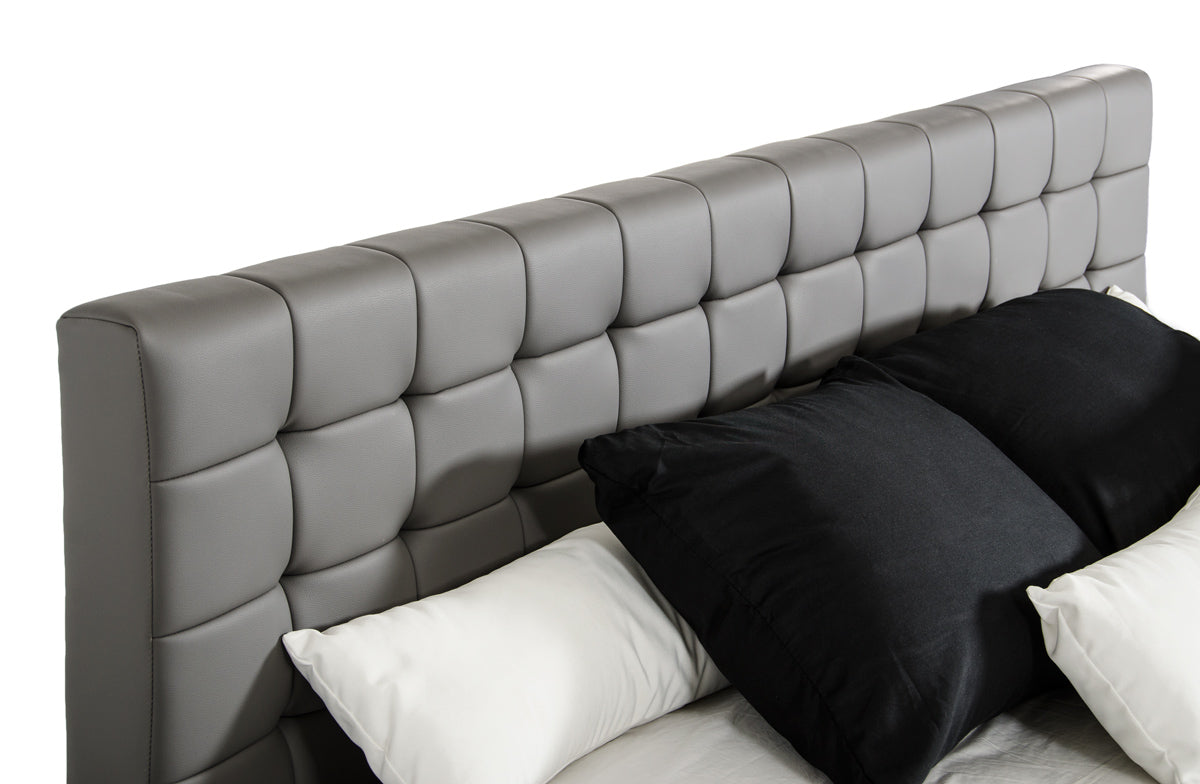 Gemma Modern Grey Leatherette Bed by VIG Furniture - View 2
