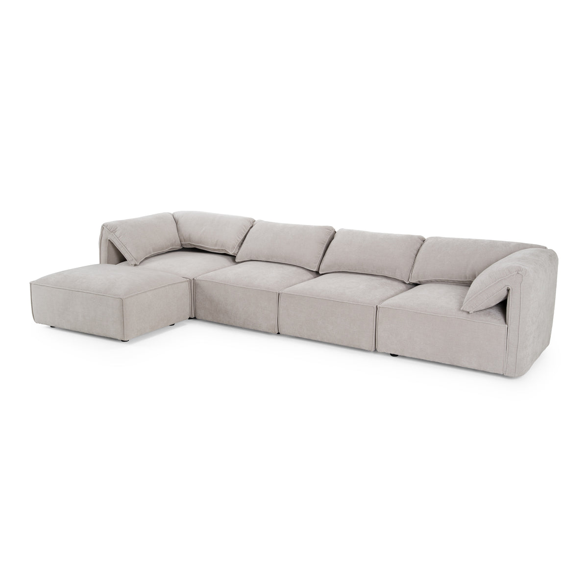 Gene - Modern Light Grey Fabric Modular Sectional Sofa-5-Piece Sectional by VIG Furniture - View 9